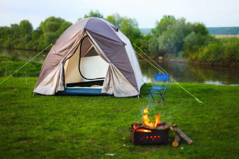 Camping or Hiking in the Outdoors