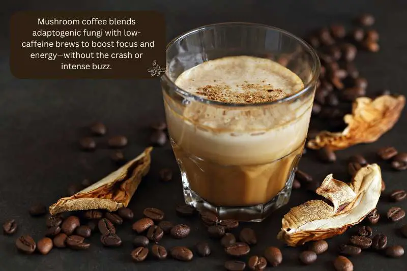 Mushroom coffee blends adaptogenic fungi with low-caffeine brews to boost focus and energy—without the crash or intense buzz.