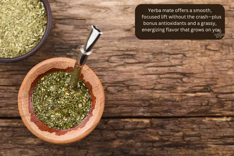 Yerba mate offers a smooth, focused lift without the crash—plus bonus antioxidants and a grassy, energizing flavor that grows on you.