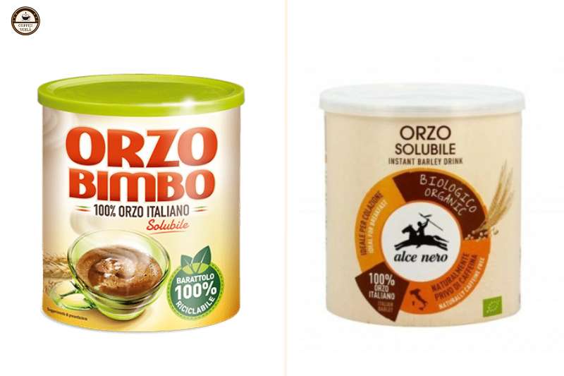 Alce Nero and Orzo Bimbo Italian Barley Coffee Drinks