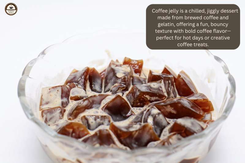 Coffee jelly is a chilled, jiggly dessert made from brewed coffee and gelatin, offering a fun, bouncy texture with bold coffee flavor—perfect for hot days or creative coffee treats.