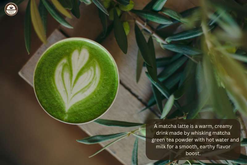 A matcha latte is a warm, creamy drink made by whisking matcha green tea powder with hot water and milk for a smooth, earthy flavor boost.