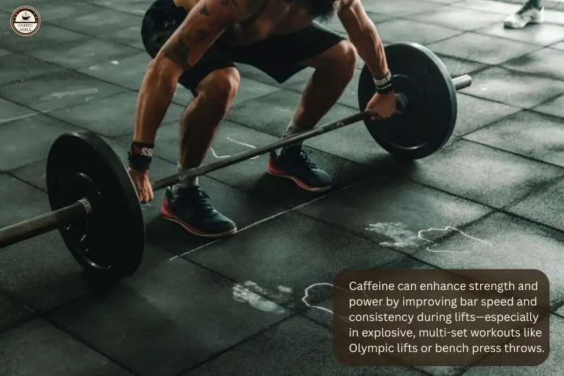 ChatGPT said:
Caffeine can enhance strength and power by improving bar speed and consistency during lifts—especially in explosive, multi-set workouts like Olympic lifts or bench press throws.