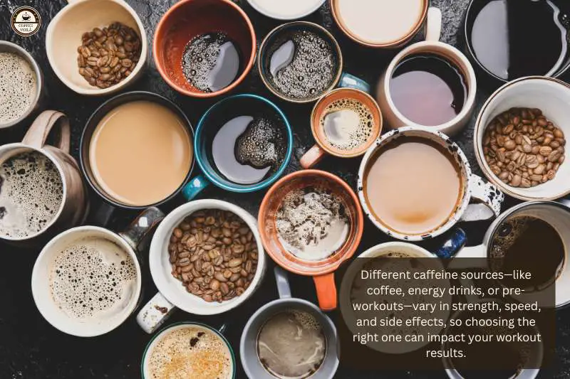 Different caffeine sources—like coffee, energy drinks, or pre-workouts—vary in strength, speed, and side effects, so choosing the right one can impact your workout results.