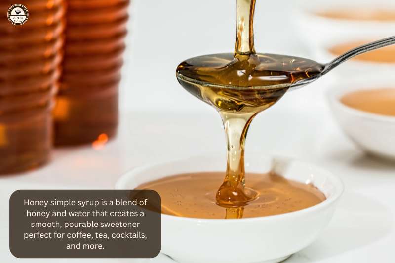 Honey simple syrup is a blend of honey and water that creates a smooth, pourable sweetener perfect for coffee, tea, cocktails, and more.