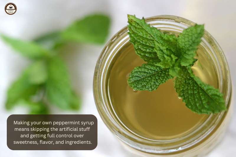 Making your own peppermint syrup means skipping the artificial stuff and getting full control over sweetness, flavor, and ingredients.