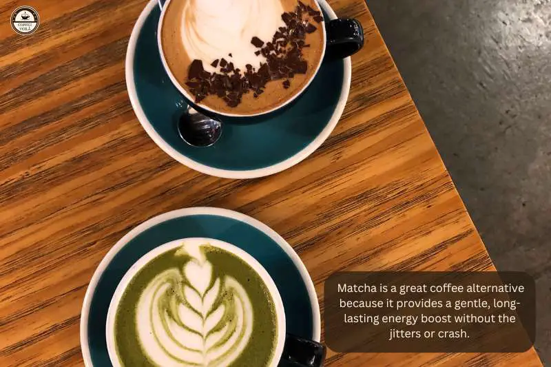 Matcha is a great coffee alternative because it provides a gentle, long-lasting energy boost without the jitters or crash.