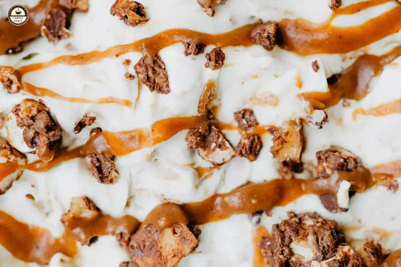 peppermint syrup on top of the ice cream