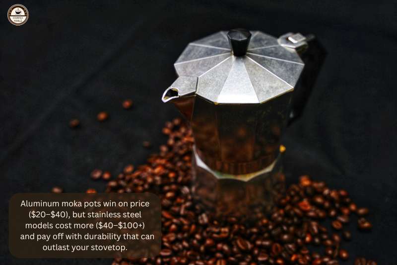 Aluminum vs Stainless Steel Moka Pot: Price Comparison