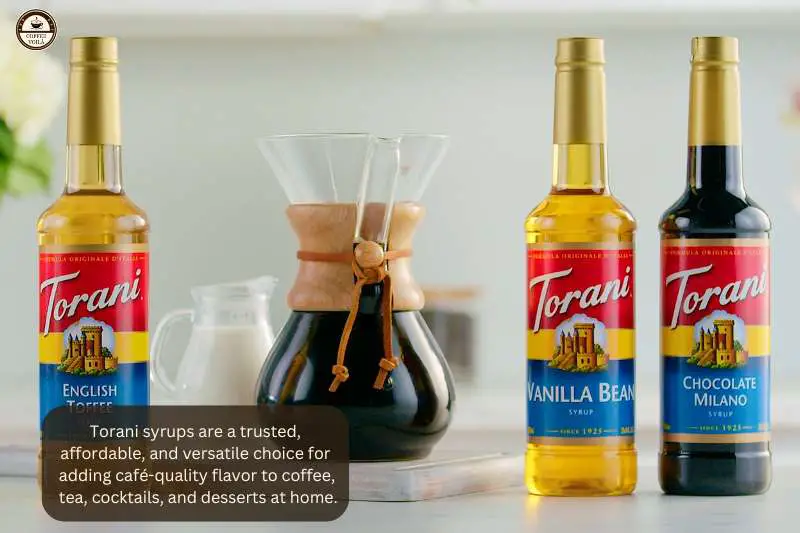 Torani syrups are a trusted, affordable, and versatile choice for adding café-quality flavor to coffee, tea, cocktails, and desserts at home.