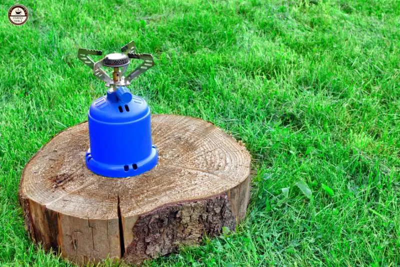camping stove is great to easily brew moka pot coffee