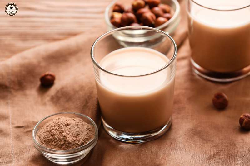 hazelnut syrup on protein shake