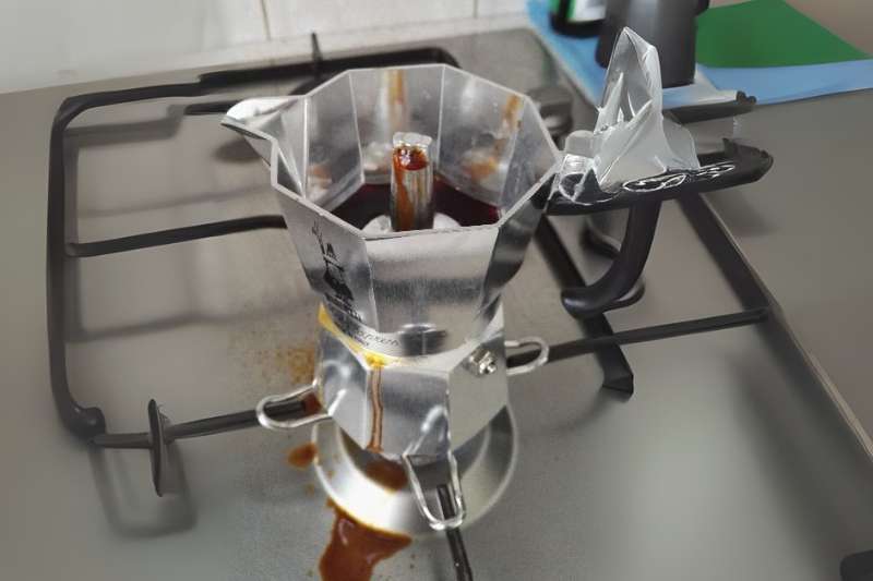 moka pot spilling coffee