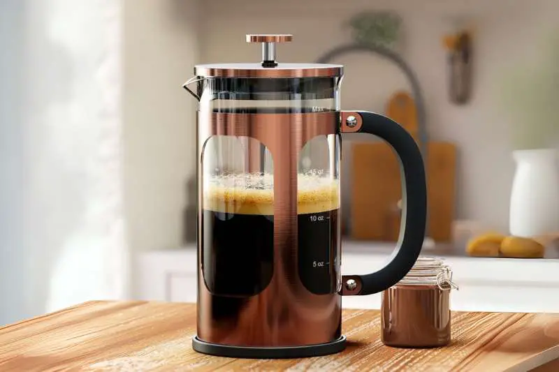BAYKA 21 Ounce 0.6 Liter French Press Coffee Tea Maker Small, Heat Resistant Thickened Borosilicate Glass Stainless Steel Single Serve Brewer