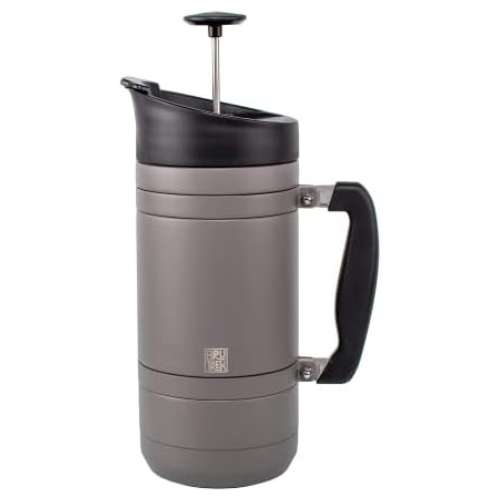 
BruTrek Basecamp Coffee Press - Double Wall Vacuum Insulated Stainless Steel - Bru-Stop Technology, No Grounds in Coffee, No Spill Lid 