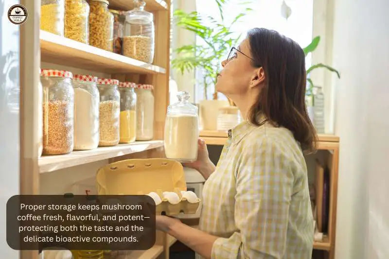 Proper storage keeps mushroom coffee fresh, flavorful, and potent—protecting both the taste and the delicate bioactive compounds.