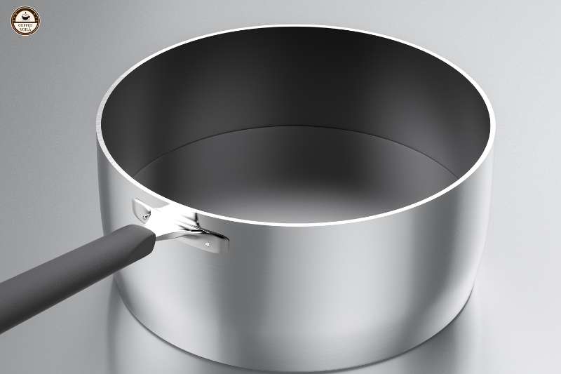 sauce pan for heating the milk for the french press