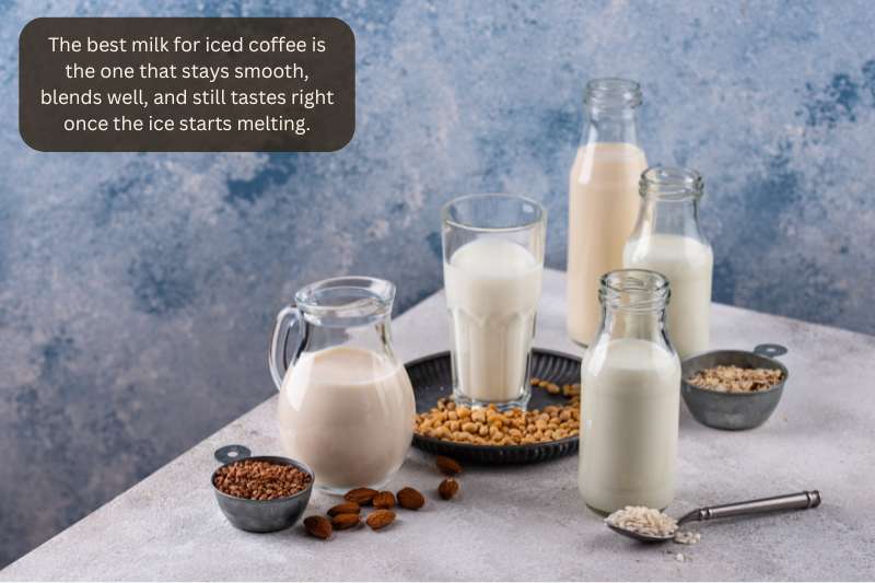 The best milk for iced coffee is the one that stays smooth, blends well, and still tastes right once the ice starts melting.