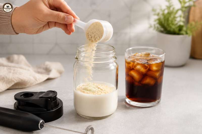 Protein Iced Coffee Mixing Protein