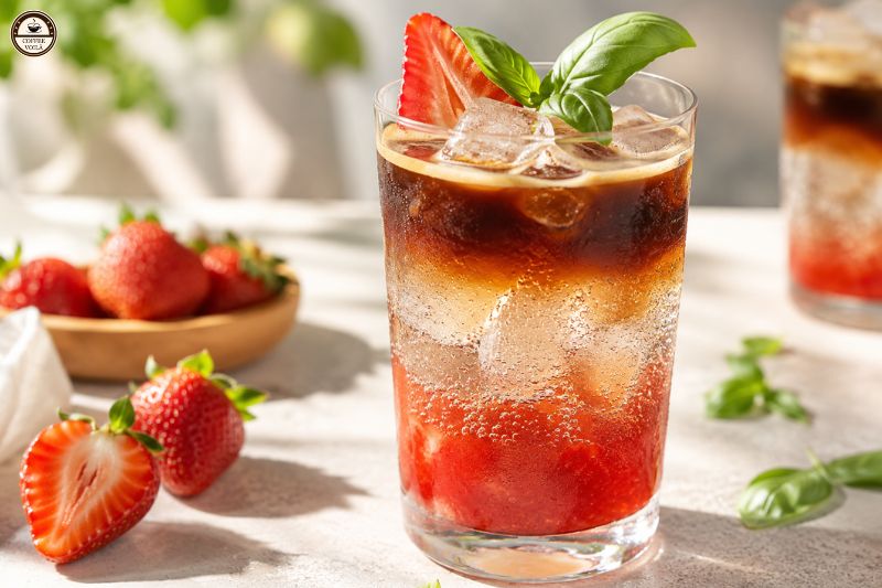 Strawberry Basil Espresso Tonic