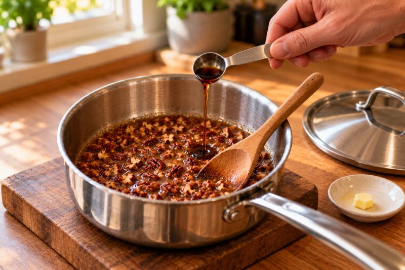 Vanilla Added to Pecan Syrup